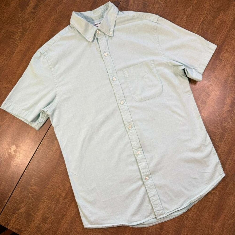 Mens Short Sleeve Sky blue buttom down shirt